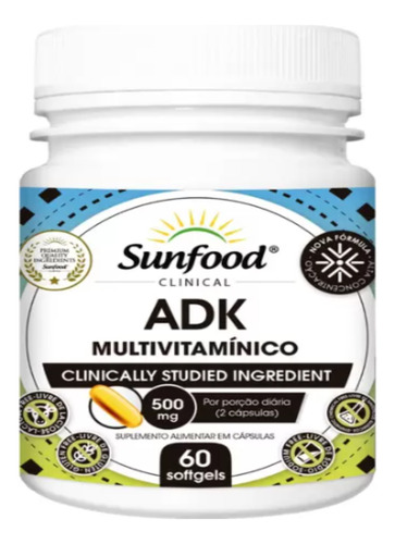 Adk Multivitamínico 500mg Sunfood 