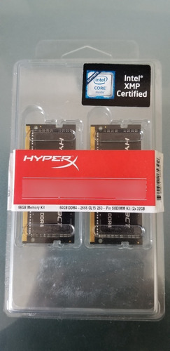 Memoria Sodimm Kingston Hyperx 2666mhz 32x 2(16gb) Ddr4 Cl15