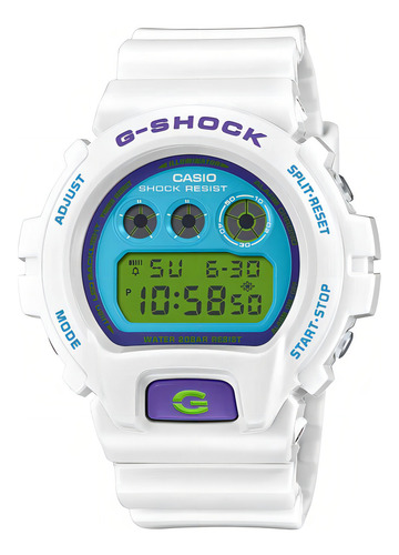 Reloj Casio Moda Modelo: Dw-6900rcs-7cr Correa Blanco