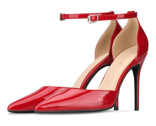 Zapatos De Charol De Tacón Alto Para Mujer Rojos