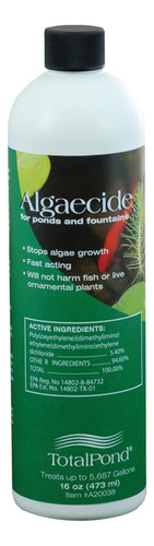 Totalpond 16 oz Algaecide Para Estanque Fuente