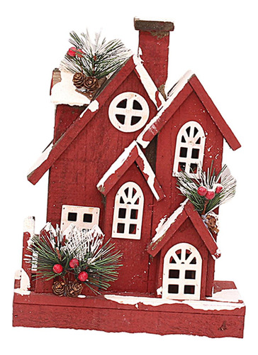 Casa De Pueblo De Navidad Roja/decoración De