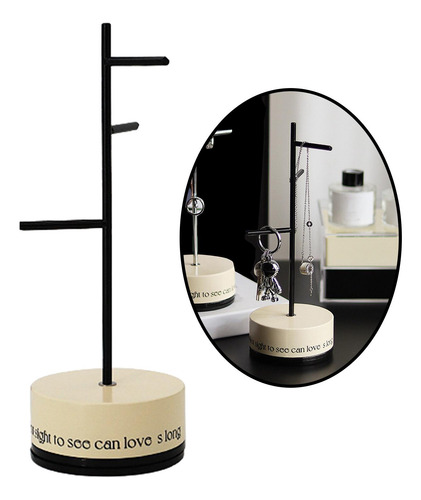 Soporte Giratorio De Mesa Para Joyería, Organizador Negro
