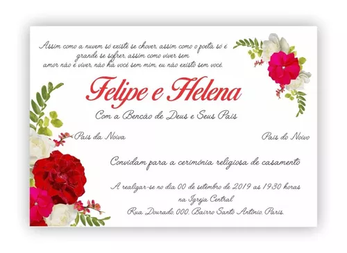 Convite Casamento Civil Floral Convite De Casamento