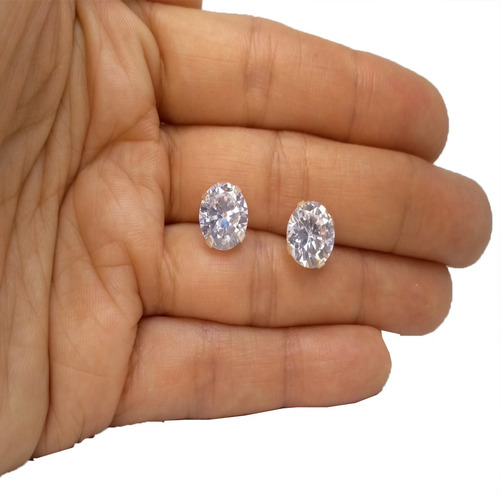 Brinco Feminino De Prata 925 Legítima Zirconia Redonda 10 Mm