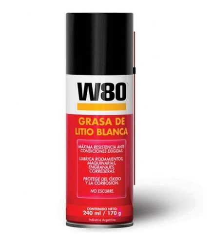 Grasa Lubricante Litio Blanca Spray W80 240 Ml