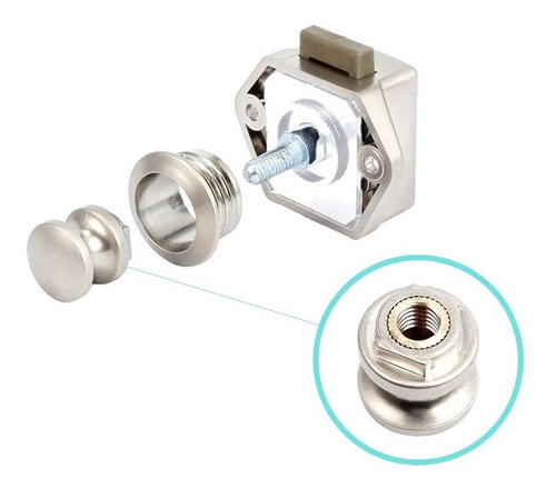 Imagen 4 de 6 de Cerradura Tirador Push Lock Mueble Motorhome Yate Casa Tuyu