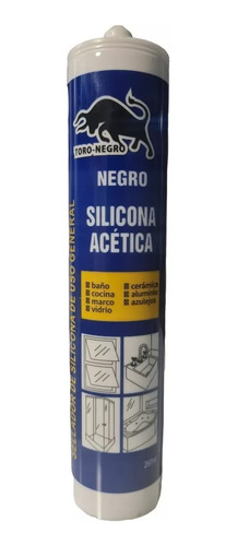 Silicona Acética Negra Sellante - 280ml - 6 Tubos