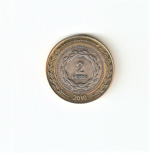 Monedas Argentinas: 2 Pesos 2010 Bimetálica Cj#7.8.1 Sc
