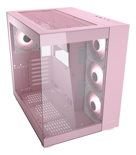 Gabinete Gamer Cougar Fv150 Rgb Pink 4 Ventiladores Argb Color Negro
