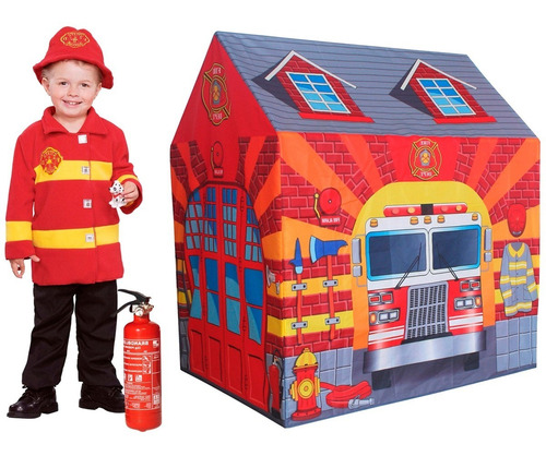 Carpa Infantil De Juegos Estacion Bomberos Iplay Desmontable