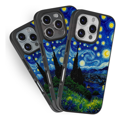 Funda La Noche Estrellada Vincent Van Gogh Starry Night Arte Negro Iphone 16 Pro Max