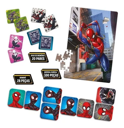 Conjunto De Jogos - Quebra - Cabeça, Jogo da Memória e Dominó - Disney -  Marvel - Avengers - Toyster