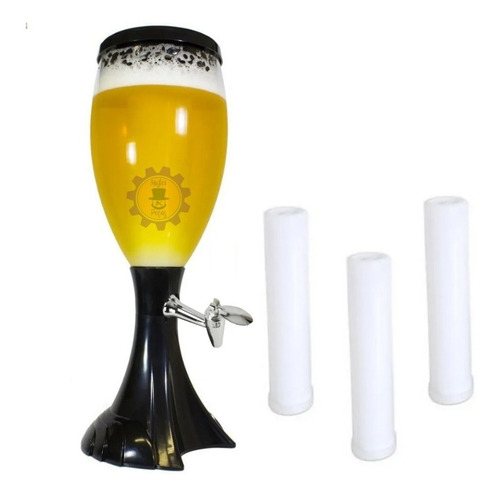 Torre Chopp 2,5 Lts Iluminada 3 Refil Mantem Cerveja Gelada