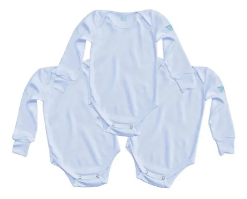 3pz Pa alero Liso Manga Corta Y Larga Ropa Bebe Elegir Color