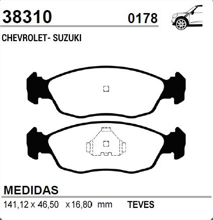 Pastilla Freno Chev Corsa Astra Agile Celta Suzuki Fun