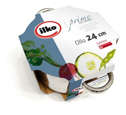 Imagen 6 de 6 de Olla 24 Cm Acero Inoxidable Prime Ilko