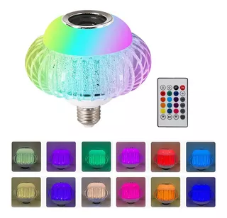 Bocina Bluetooth Foco Rgb Mando A Distancia Led E27 Bl-032