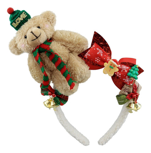 De Diadema De Oso Navideño Banda Para El Cabello De Caqui