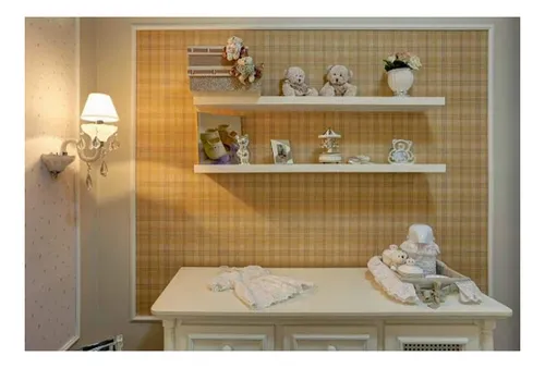 Juego de 2 estantes de MDF con forma de nicho, 100 x 15 cm, color blanco, soporte invisible