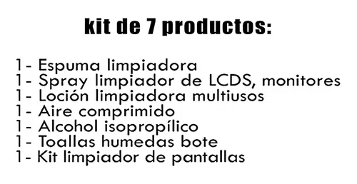 Kit D Limpieza 7 En 1 Pc Espuma Spray Paños Aire Comprimido