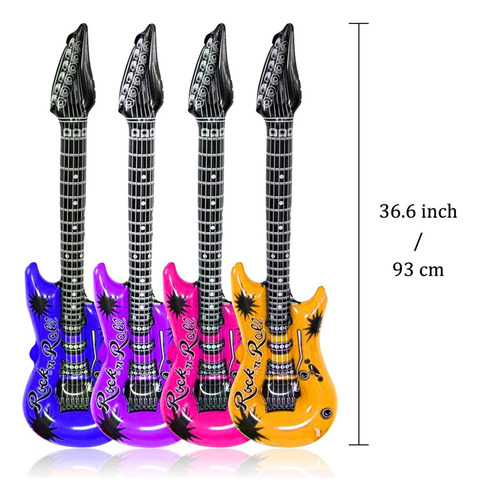 Juego De Globos Inflables Para Guitarra, Estrella De Rock, 8