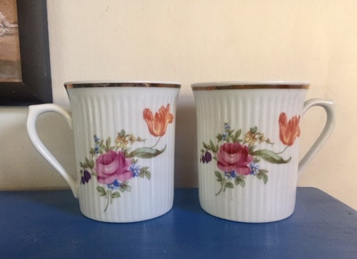 Tazas Café, Porcelana Acanalada. Graf Von Henneberg. Jlmenau (Usado)