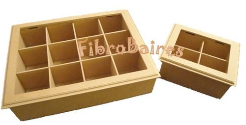 Caja Fibrofacil Porta Te 4 Divisiones Con Vidrio