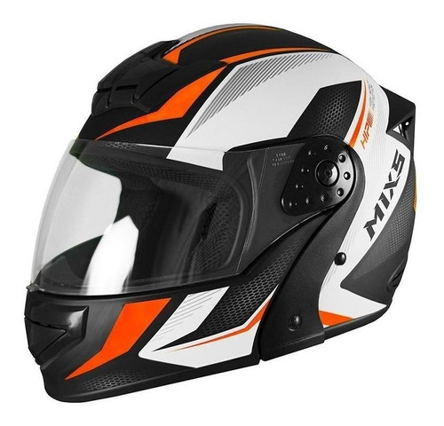 Capacete para moto  escamoteável Mixs Escamoteável  Gladiator MCAP-498RS  laranja neo fosco tamanho 60 