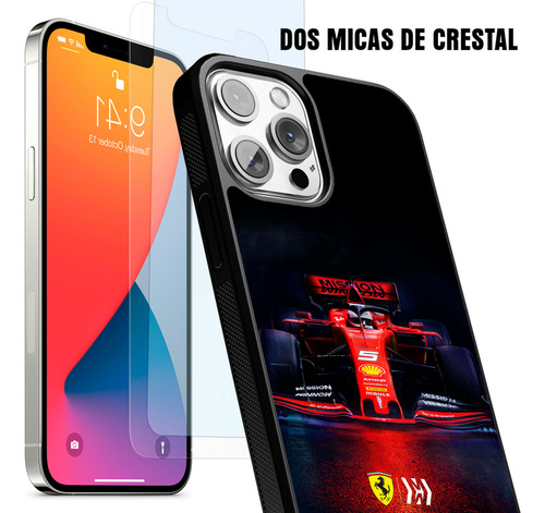 Funda + Dos Micas Para Iphone (todos) De Ferraari F 1 Iphone 15 Pro