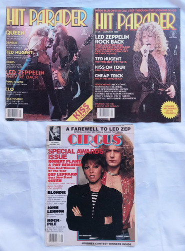 Led Zeppelin Lote X 3 Notas Y Tapas Originales 1977 80 81 (Usado)