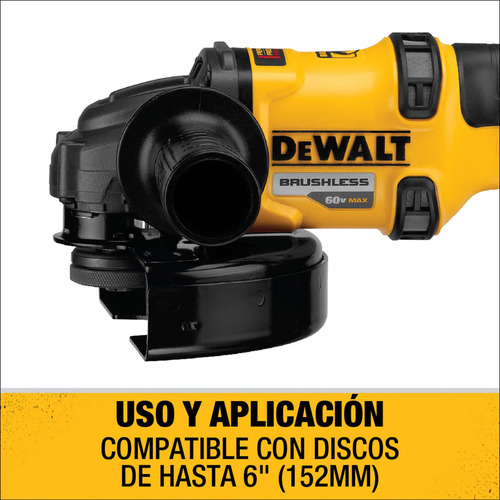 Esmeril Angular 4-1/2 60v Sin Batería Dewalt Dcg414b-b3