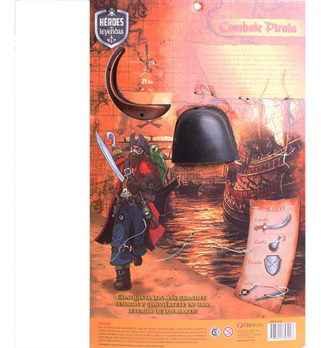Pirate Combat Hook Shield Sword Heroes & Legends 7056 Cor cinza escuro