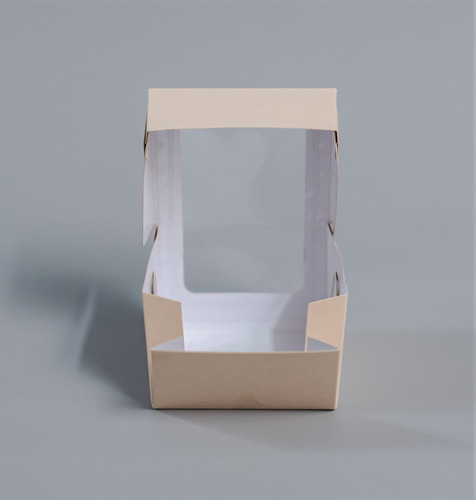 Imagen 2 de 4 de Caja 1 Pieza Baja Visor 10x10x7cm (x100u) Torta Mini Pvc 198
