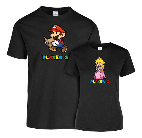 Playera Pareja Novios Mario Y Princesa Dia Del Amor 2pz