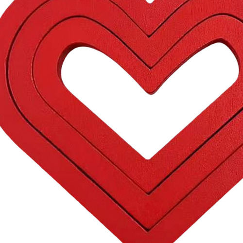 Wwa Día De Valentín Diy Puzzle Heart Forma Ornament Rojo