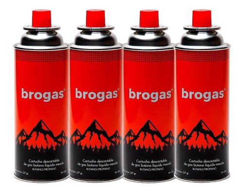 Gas Butano Brogas 227gr Pack X 4 Anafe Camping Pesca