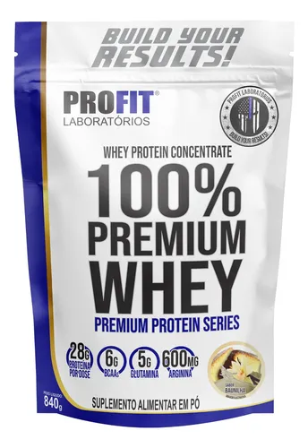 Whey Protein 100% Concentrado Premium 840g Profit Sabor Baunilha