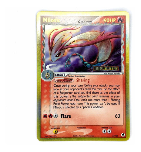 Milotic 5/101 Holo - Carta Original Pokémon Dragon Frontiers