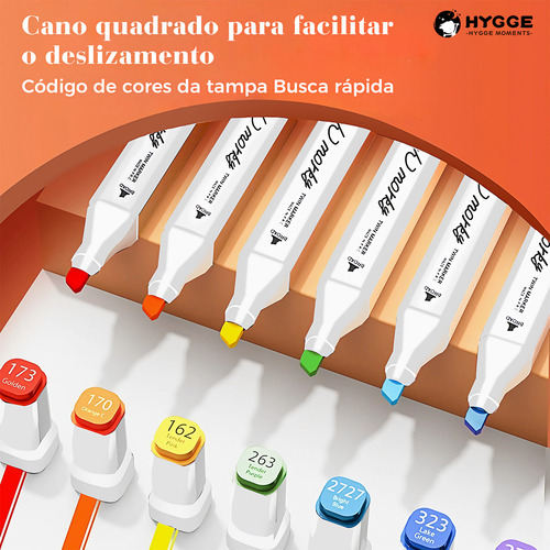 Kit Estojo Canetinhas Permanente Ponta Dupla 48 Cores