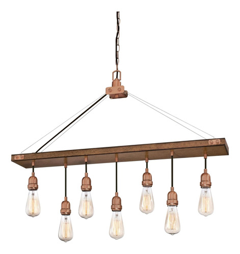 Lighting 6351400 Lampara Araña Madera Cobre