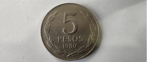 Moneda Chile 5 Pesos 1980 (x1286-1291-1362