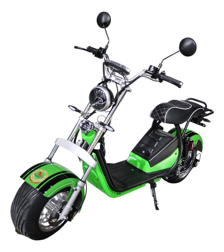 Moto Elétrica Harley Scooter 2000w Tx1-3 Cor Verde/preto