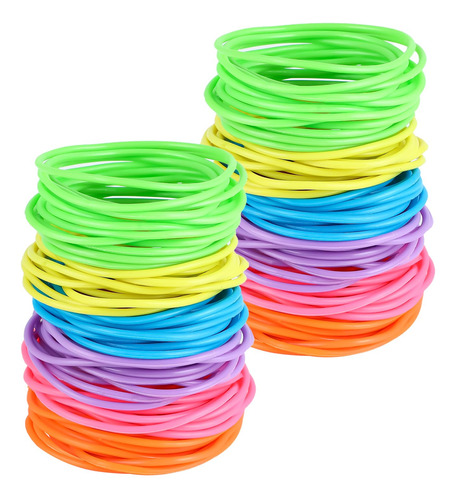 Tytroy Niños Neon Arco Iris Varios Colores Jelly Pulseras F