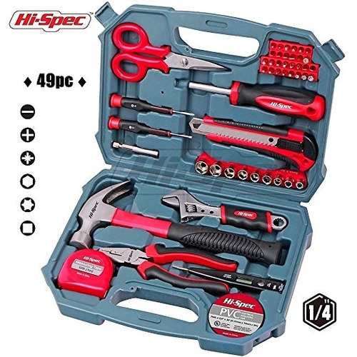 Hi-spec 49pc Inicio, Kit De Herramientas De Oficina Y Garaje