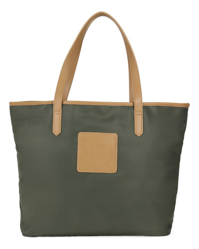 Bolsa Tote Para Mujer Cloe Textil Suave Color Verde musgo