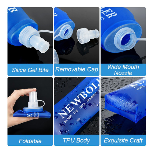 500ml Tpu Suave Flask Botella De Agua Paquete Hidratación