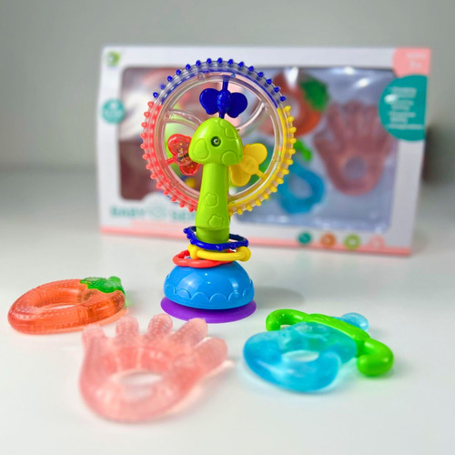 Kit C/ Mordedores E Brinquedo Interativo Para Bebês Cor Kit Para Bebês