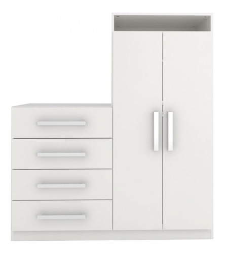 Cômoda 2 Portas 4 Gavetas New Branco - Panorama Móveis