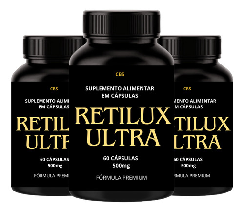 3x Potes Retilux Ultra 180 Cápsulas - Pós Operação Retina